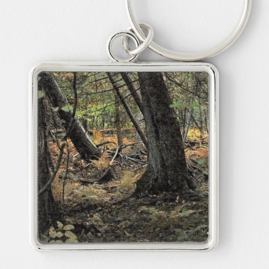 Herfst bos scène sleutelhanger (Voorkant)