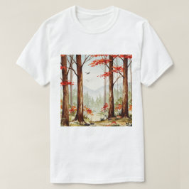 Herfst bos scène t-shirt