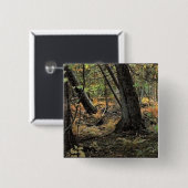 Herfst bos scène        vierkante button 5,1 cm (Voorkant /achterkant)