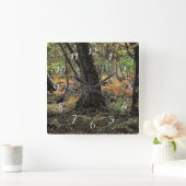 Herfst bos scène           vierkante klok (Huis)