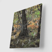 Herfst bos scène           vierkante klok (Hoek)