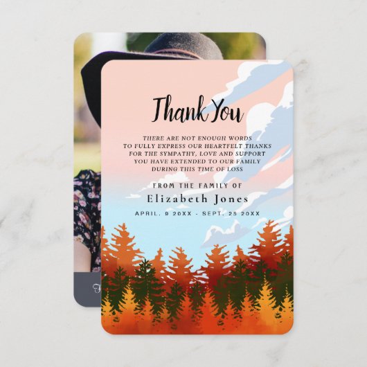 Herfst bos sympathie dank u bedankkaart (Voorkant / Achterkant)