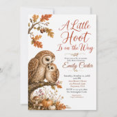 Herfst bos uil baby shower kaart (Voorkant)