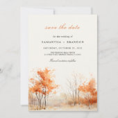 Herfst bos Verliefd worden Reserveer de datum Save The Date (Voorkant)