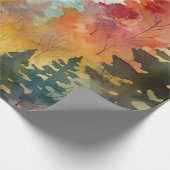 Herfst bos waterverf gloed cadeaupapier (Hoek)