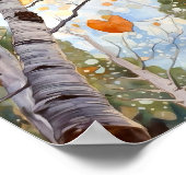 Herfst Bos Waterverf Schilderen Art Print (Hoek)