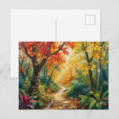 Herfst Bos Weg Briefkaart (Voorkant / Achterkant)