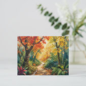Herfst Bos Weg Briefkaart (Staand voorkant)