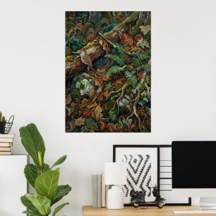 Herfst Bosbodem Blad Botanische Kunst Poster