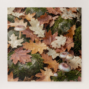 Herfst Bosbodem Paddenstoelen Mos Afgevallen Blade Legpuzzel