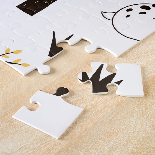 Herfst bosbomen bladeren patroon legpuzzel (Zijkant)