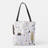 Herfst bosbomen bladeren patroon tote bag (Achterkant)