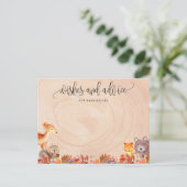 Herfst Bosdieren Baby Shower Advieskaart Briefkaart (Staand voorkant)