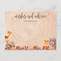 Herfst Bosdieren Baby Shower Advieskaart