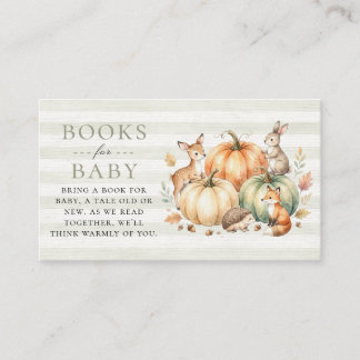 Herfst bosdieren baby shower bijlagekaarten informatiekaartje