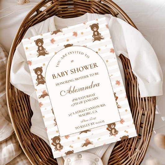Herfst bosdieren baby shower kaart