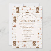 Herfst bosdieren baby shower kaart (Voorkant)