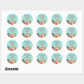 Herfst bosdieren babyshower in de herfst ronde sticker (Vel)