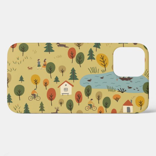 Herfst Bosdieren behang Case-Mate iPhone Case (Achterkant (horizontaal))