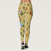 Herfst Bosdieren behang Leggings (Achterkant)