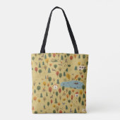 Herfst Bosdieren behang Tote Bag (Achterkant)