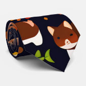 Herfst bosdieren retro patroon stropdas (Opgerold)