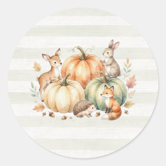 Herfst bosdieren stickers/labels ronde sticker