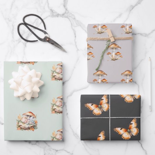 Herfst Bosfee Baby Shower Inpakpapier Vel (Voorkant)