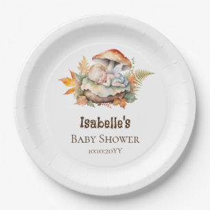 Herfst Bosfee Baby Shower Papieren Bordje