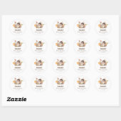 Herfst Bosfee Baby Shower Ronde Sticker (Vel)