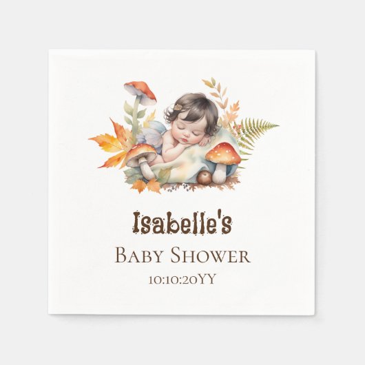 Herfst Bosfee Baby Shower Servet (Voorkant)