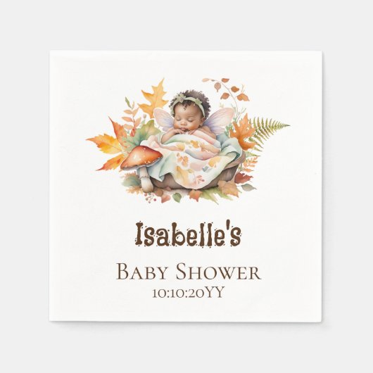 Herfst Bosfee Baby Shower Servet (Voorkant)