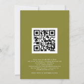 Herfst Bosfoto QR Code Olive Green Wedding Kaart (Achterkant)