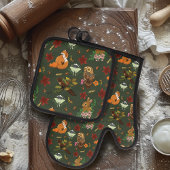 Herfst bosgebied Bos Dier Groen Ovenwant & Pannenlap Set