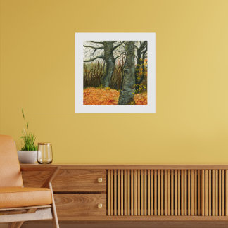 Herfst boslandschap kunstprint poster