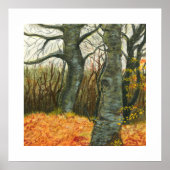 Herfst boslandschap kunstprint poster (Voorkant)