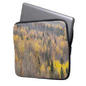 Herfst boslandschap met gouden bomen laptop sleeve (Voorkant Links)
