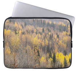 Herfst boslandschap met gouden bomen laptop sleeve