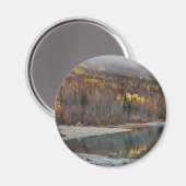 Herfst boslandschap met gouden bomen magneet (Voorkant / Achterkant)