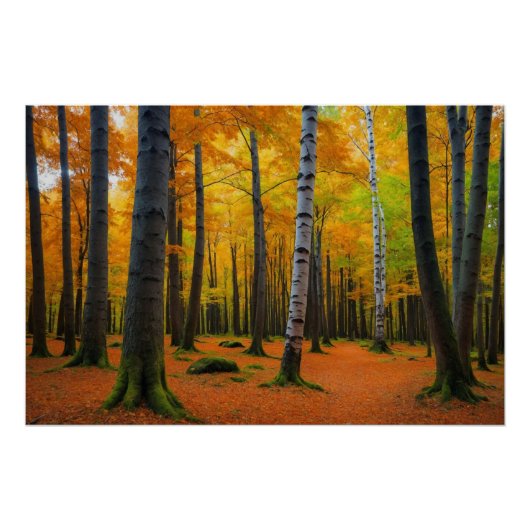 Herfst boslandschap perfect poster (Voorkant)