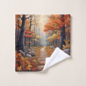  Herfst Bospad huwelijkscadeau Bad Handdoek (Wasdoekje)
