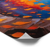 Herfst bospad met stromende beek landschap poster (Hoek)