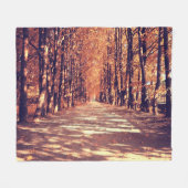 Herfst Bospad: rustige landschapsreis Fleece Deken (Voorkant (Horizontaal))
