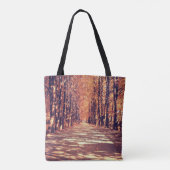 Herfst Bospad: rustige landschapsreis Tote Bag (Achterkant)