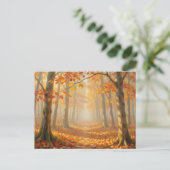 Herfst bospad Schilderachtige Landschapskunst Briefkaart (Staand voorkant)