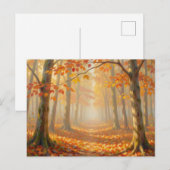 Herfst bospad Schilderachtige Landschapskunst Briefkaart (Voorkant / Achterkant)