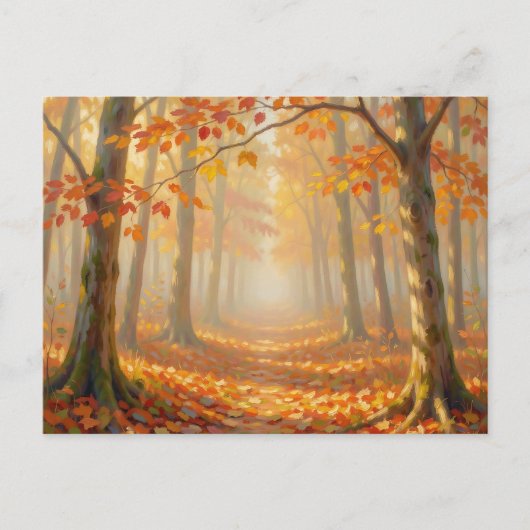 Herfst bospad Schilderachtige Landschapskunst Briefkaart (Voorkant)