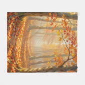 Herfst bospad Schilderachtige Landschapskunst Fleece Deken (Voorkant (Horizontaal))