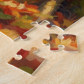 Herfst bospad Schilderachtige Landschapskunst Legpuzzel (Zijkant)