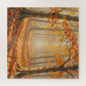 Herfst bospad Schilderachtige Landschapskunst Legpuzzel (Horizontaal)